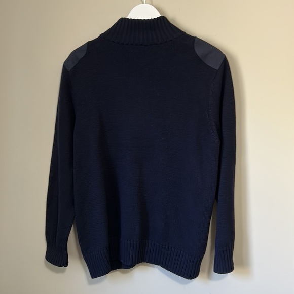 Lauren Ralph Lauren Womens Full Zip Navy Blue Shoulder Patch Knit Sweater Sz 2X - Picture 6 of 13